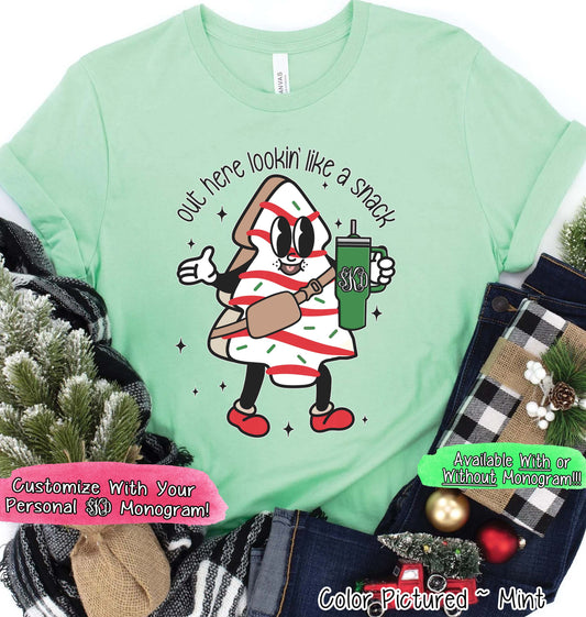 Monogram Bougie Christmas Tree Cake Tee or Sweatshirt
