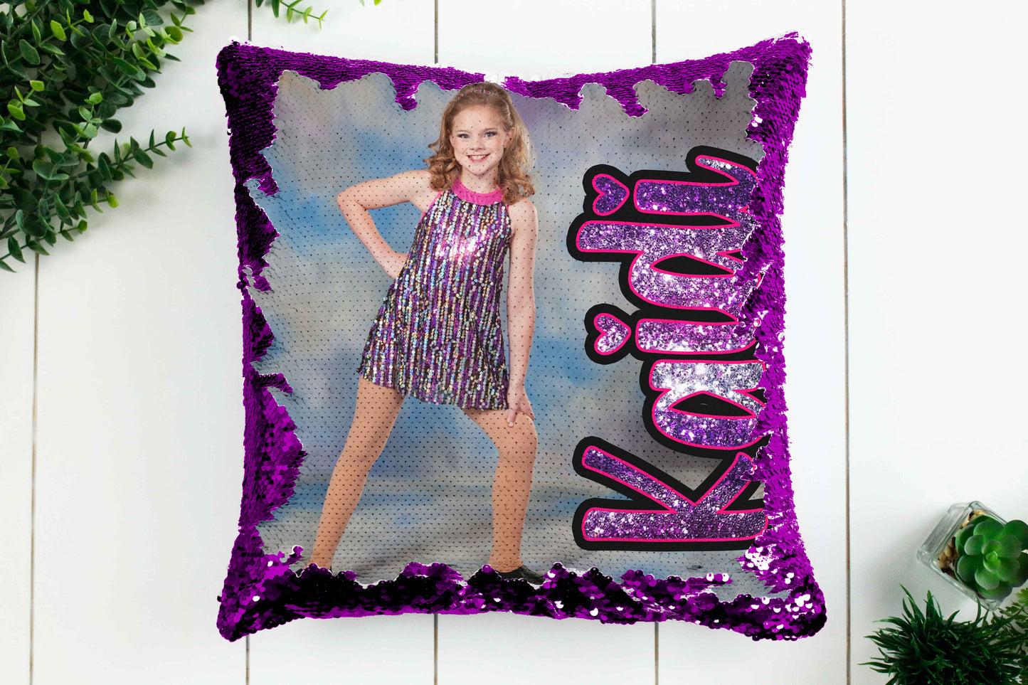 Personalized Flip Sequin Photo Pillow - Too Cute Custom Designs