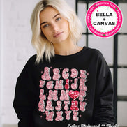 Faux Glitter I Love You Alphabet Valentine Tee or Sweatshirt