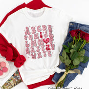 Faux Glitter I Love You Alphabet Valentine Tee or Sweatshirt