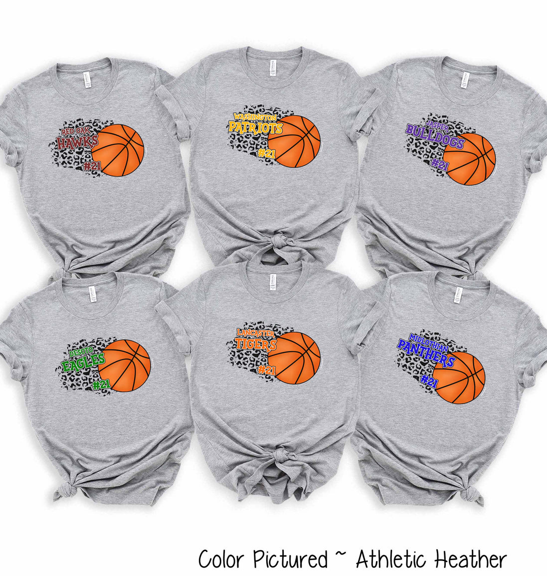 Personalized Leopard Basketball Number Fan Tee