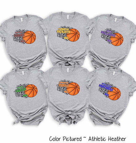 Personalized Leopard Basketball Number Fan Tee