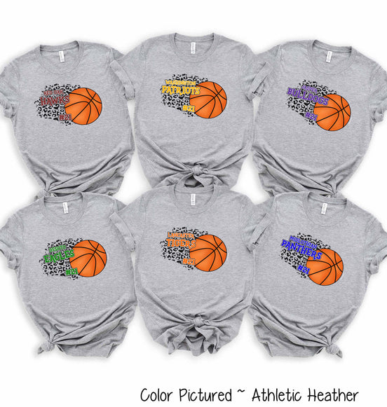 Personalized Leopard Basketball Number Fan Tee