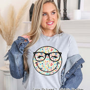 Cute Alphabet Retro Smile School Tee