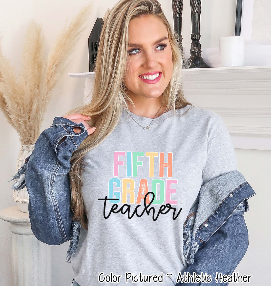 Rainbow Distressed Teacher Tee