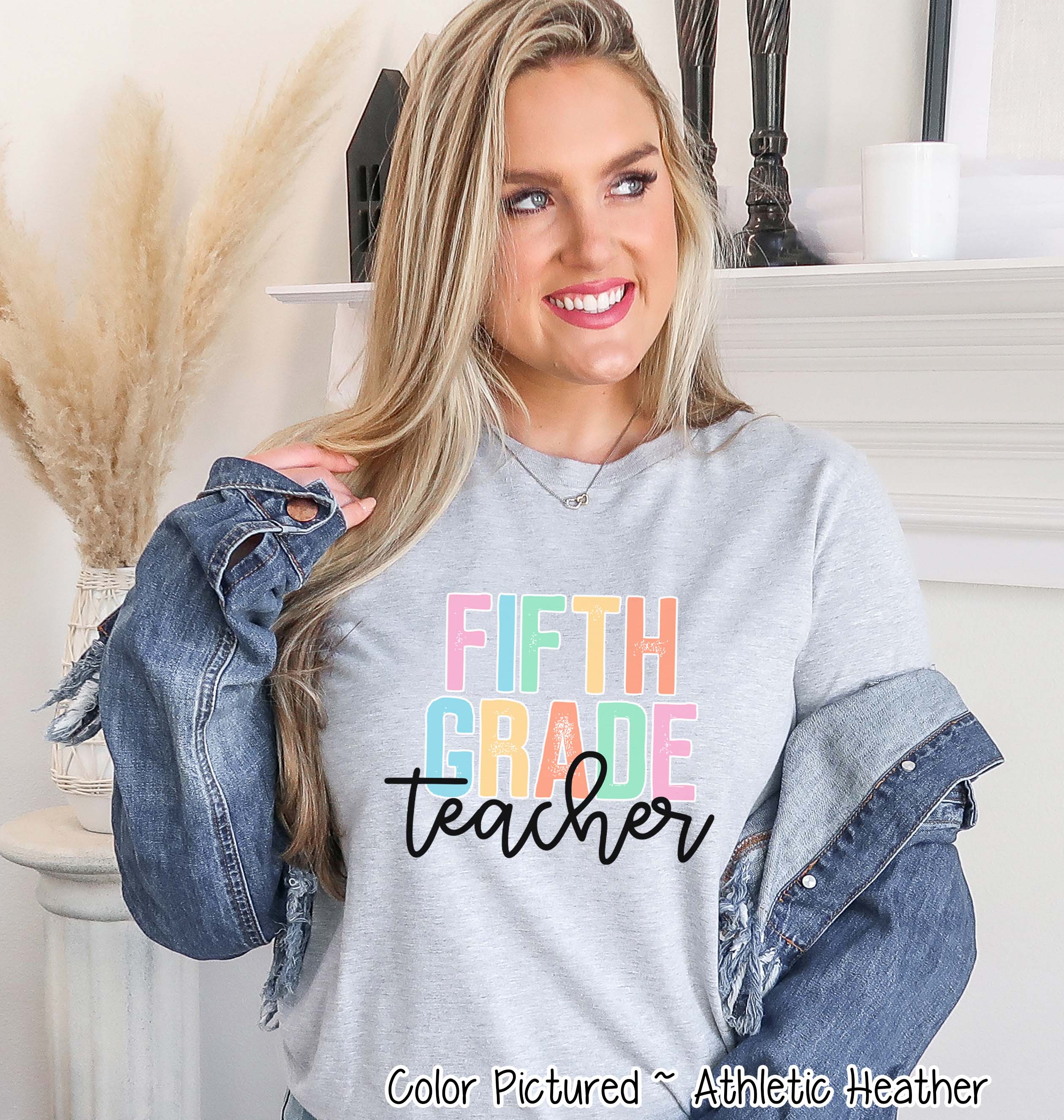 Rainbow Distressed Teacher Tee
