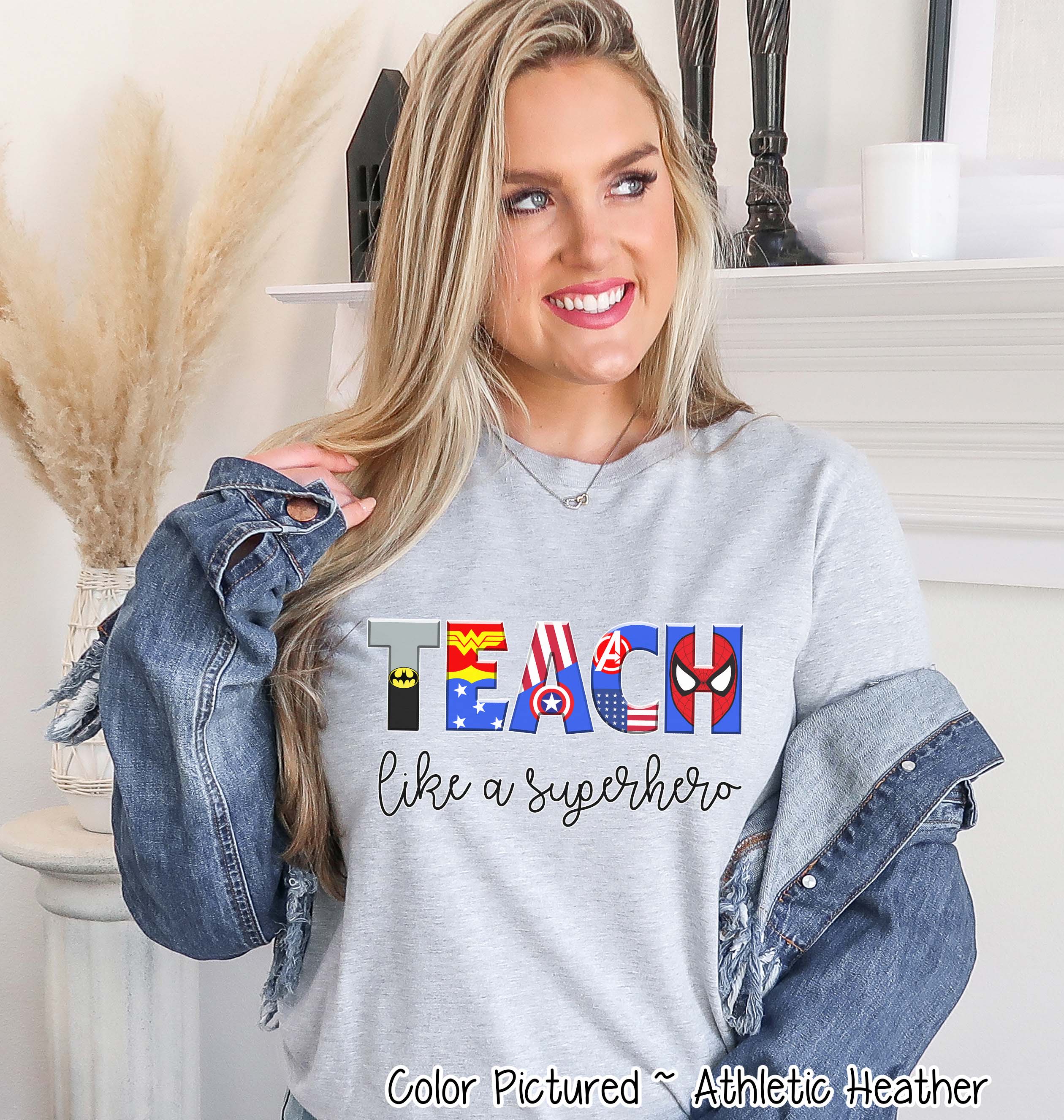 Teach Like a Superhero Themed Teacher Tee