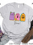 Ghost Trio Cat Pumpkin Halloween Tee