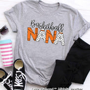 Basketball Nana Doodle Letter Game Day Tee