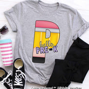 Hello Grade Pencil Back to School Student and Teacher Tee