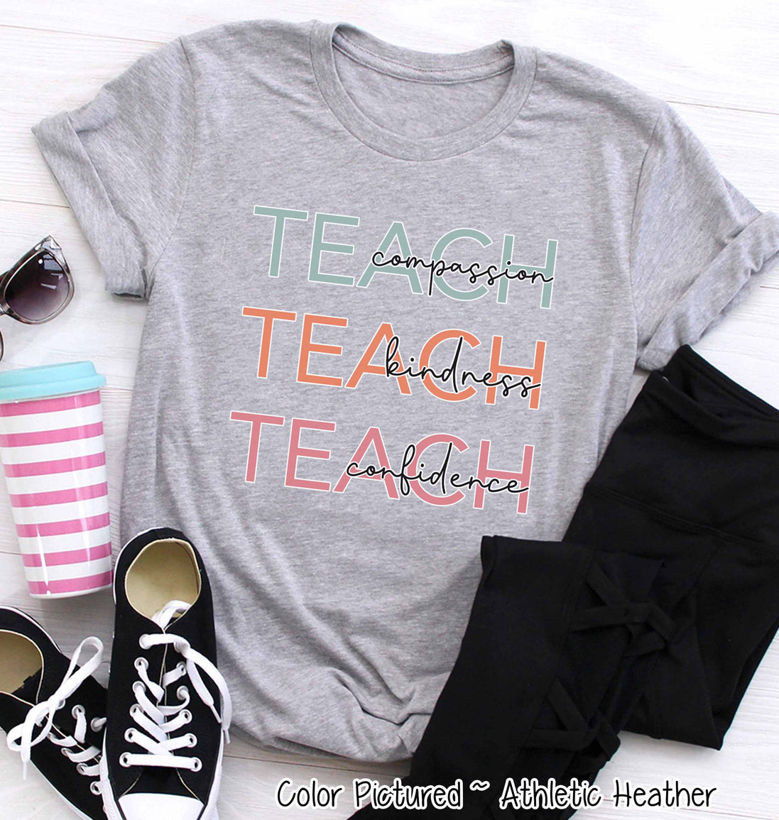 Teach Kindness Inspirational Teacher Tee