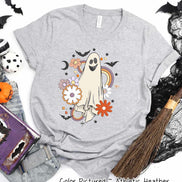 Retro Floral Ghost Cute Halloween Tee