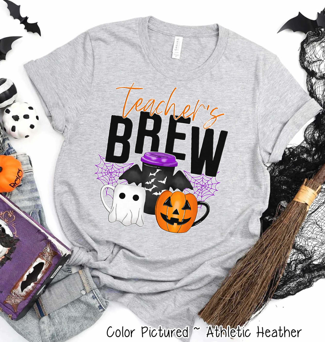 Teacher's Brew Coffee Lovers Teacher Halloween Tee