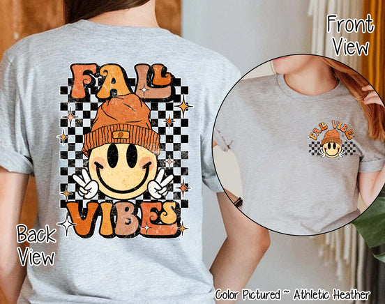Retro Fall Vibes Smile 2 Sided Tee