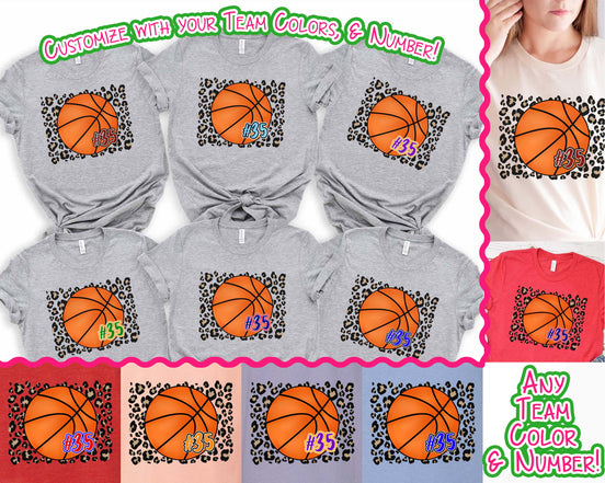Personalized Leopard Basketball Fan Tee