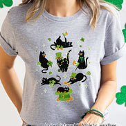 Black Cat St Patricks Day Tee or Sweatshirt