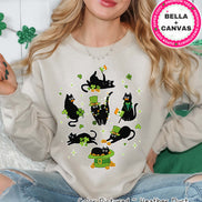 Black Cat St Patricks Day Tee or Sweatshirt
