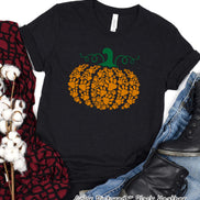 Cozy Cat and Dog Lover's Paw Print Pumpkin Fall and Halloween Tee
