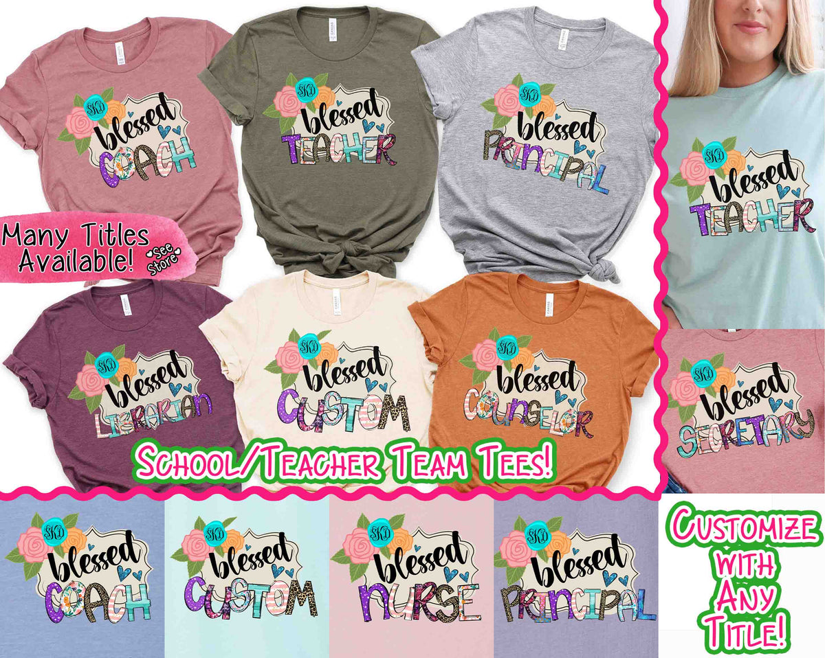 Monogram Blessed School Staff Tee