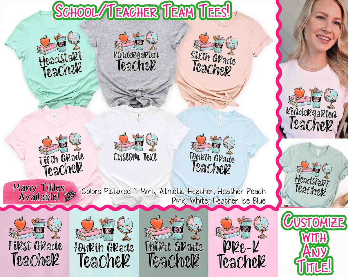 Monogram Latte Cup, Books, Globe School Teacher Grade Tee