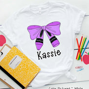 Personalized Crayon Bow Back to School Tee or Sweatshirt