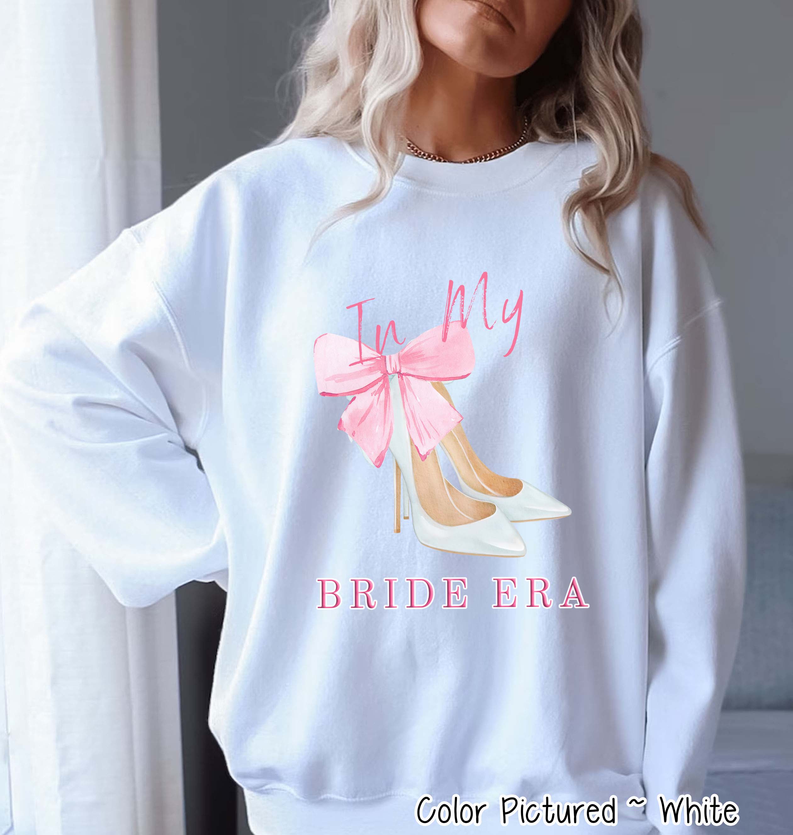 Coquette Pink Bow In my Bride Era Tee and Sweatshirt