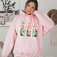 Monogram Coquette Pink Bow Champagne Trio Girly Tee and Sweatshirt