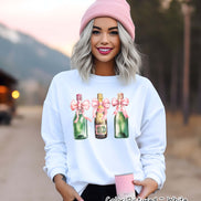 Monogram Coquette Pink Bow Champagne Trio Girly Tee and Sweatshirt