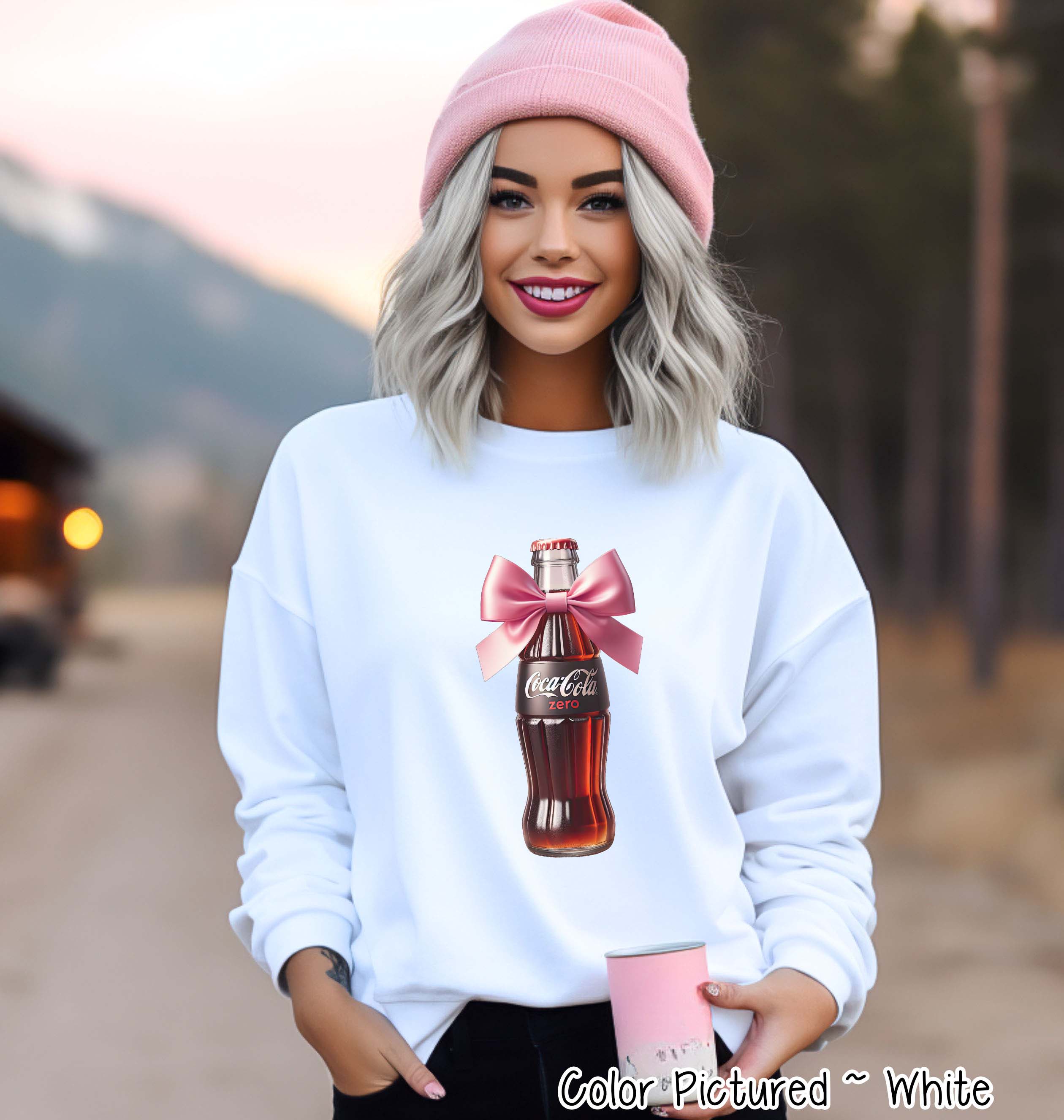 Coquette Pink Bow Coke Zero Trendy Soda Tee and Sweatshirt