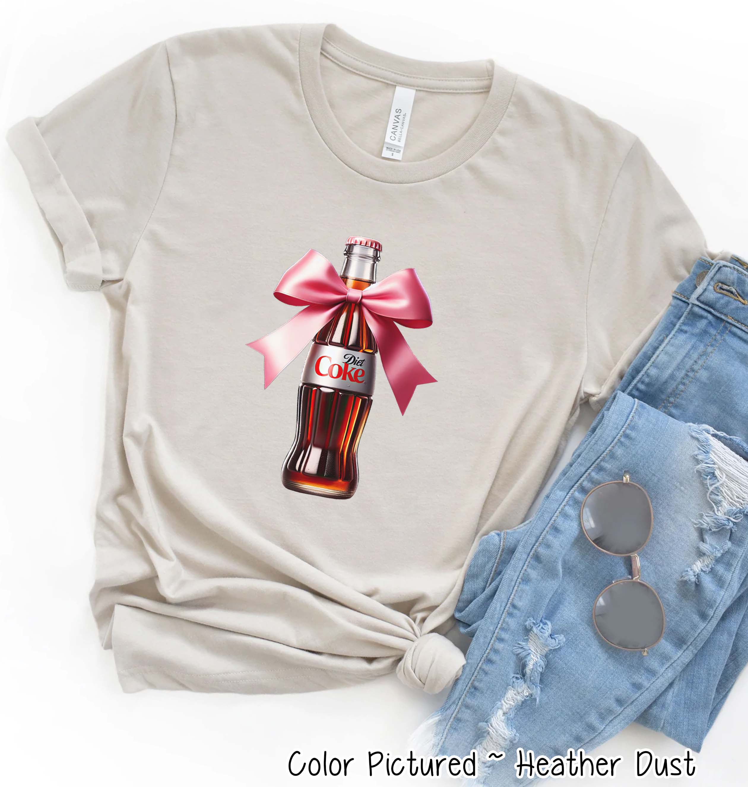 Coquette Pink Bow Diet Coke Trendy Soda Tee and Sweatshirt