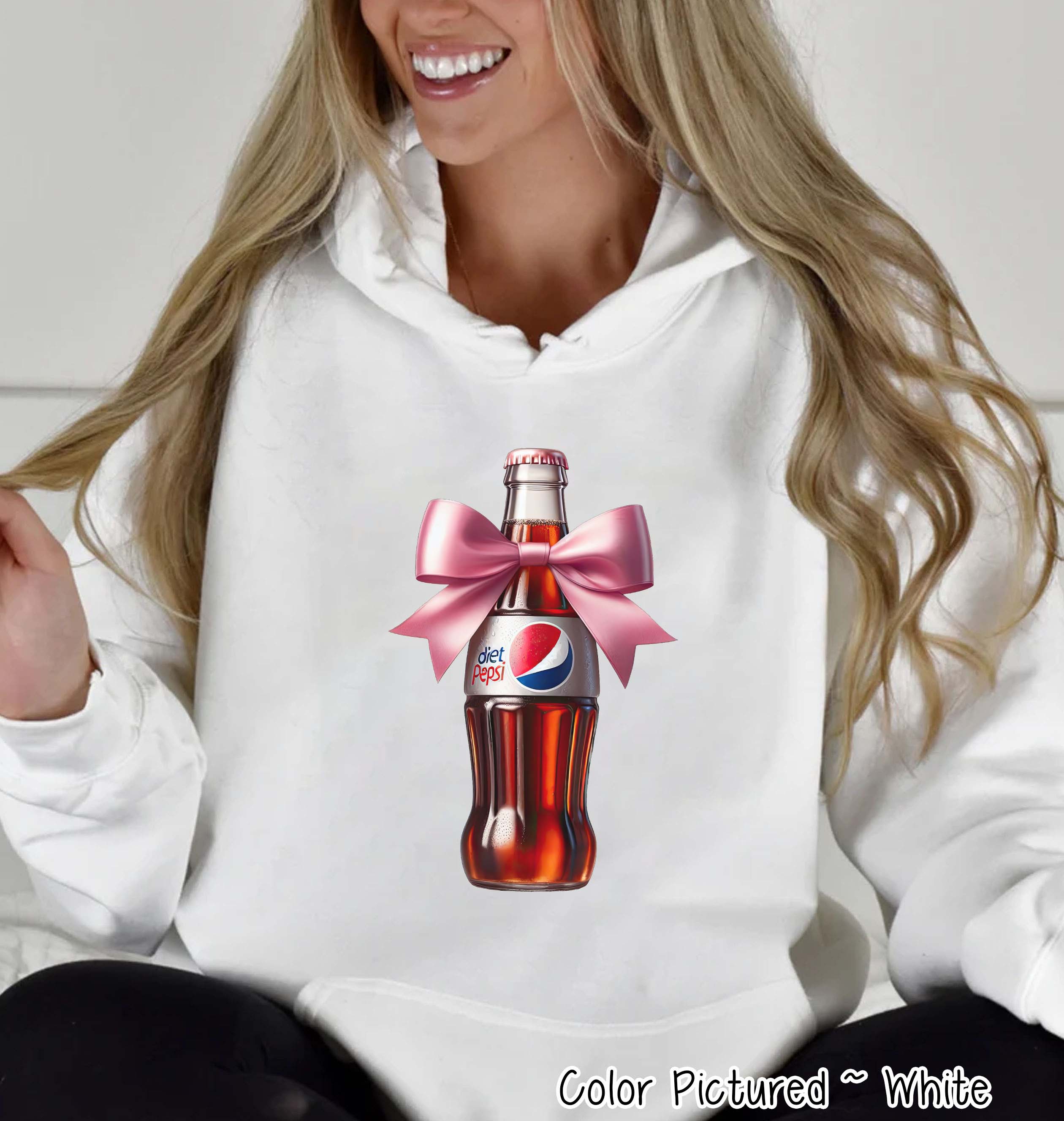 Coquette Pink Bow Diet Pepsi Trendy Soda Tee and Sweatshirt