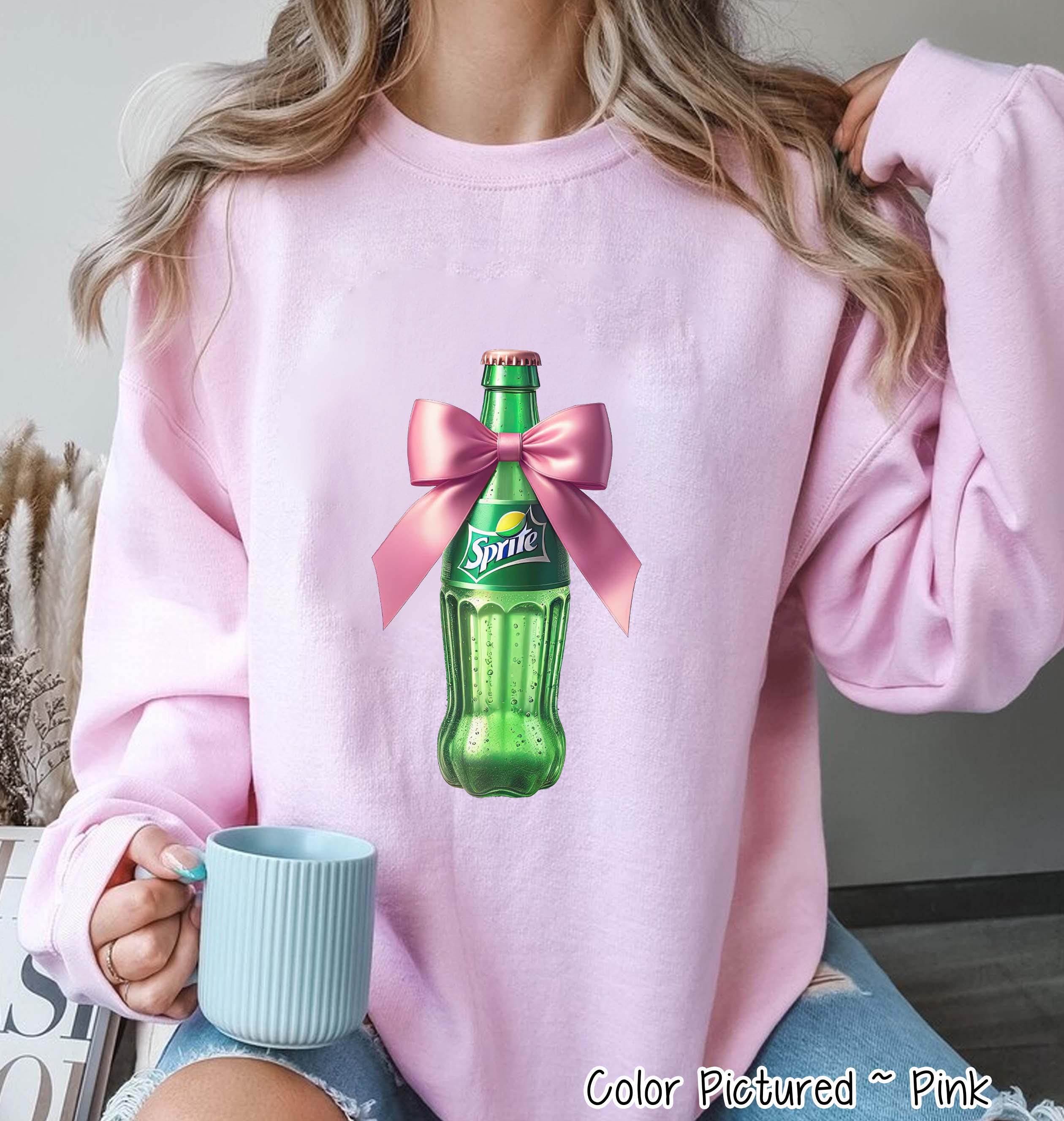 Coquette Pink Bow Sprite Trendy Soda Tee and Sweatshirt