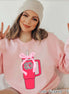 Monogram Coquette Pink Bow Stanley Style Cup Girly Tee and Sweatshirt