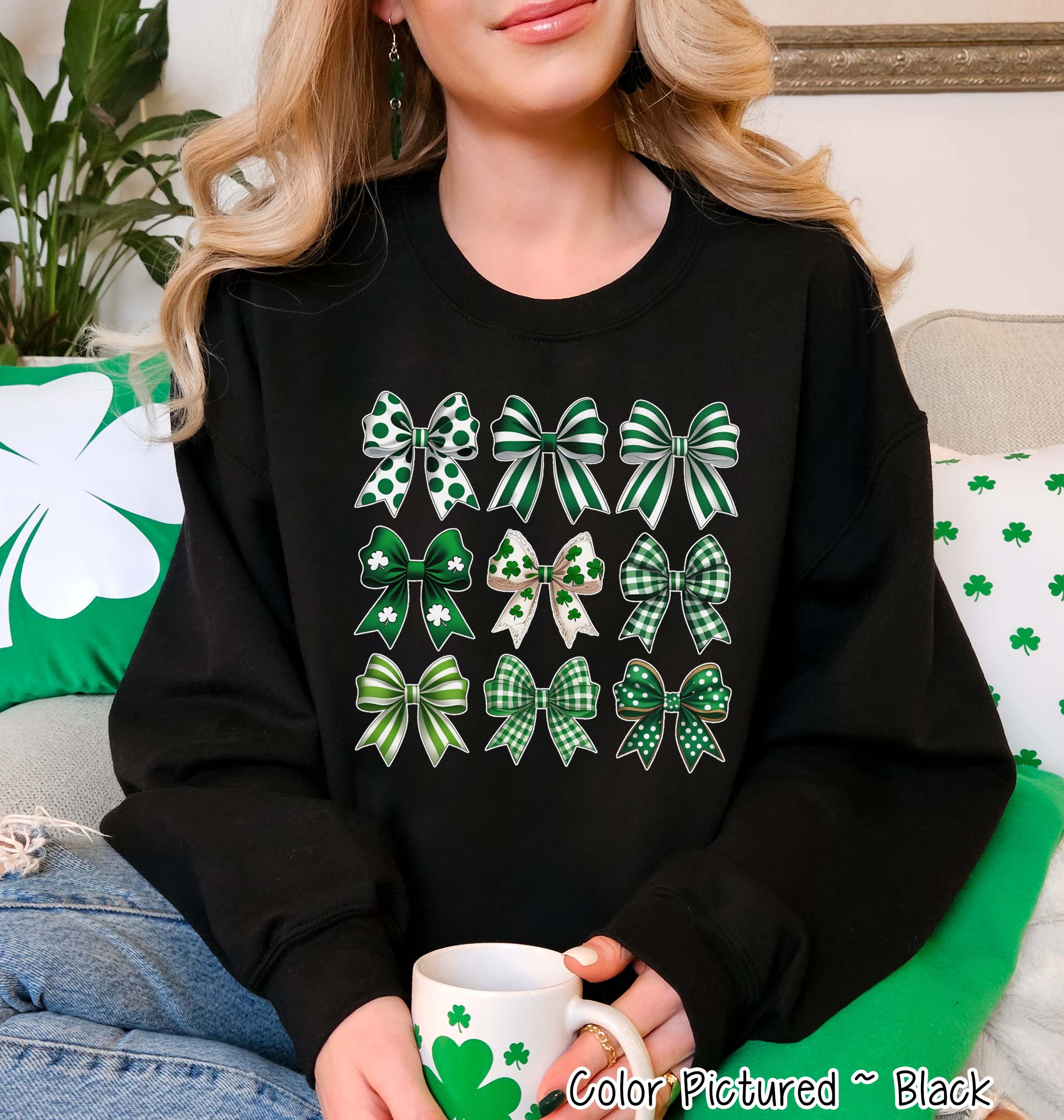 Coquette Bows St Patricks Day Tee or Sweatshirt