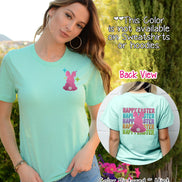 Faux Glitter Bunny Happy Easter Tee and Sweatshirt 2 Sided Print