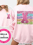 Faux Glitter Bunny Happy Easter Tee and Sweatshirt 2 Sided Print