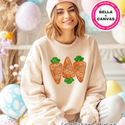 Faux Sequin Carrot Trio Easter Tee and Sweatshirt