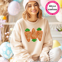 Faux Sequin Carrot Trio Easter Tee and Sweatshirt