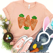 Faux Sequin Carrot Trio Easter Tee and Sweatshirt