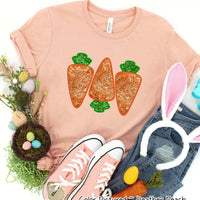 Faux Sequin Carrot Trio Easter Tee and Sweatshirt