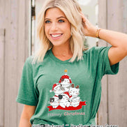 Meowy Christmas Cute Cat Christmas Tree Tee or Sweatshirt