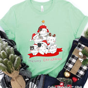 Meowy Christmas Cute Cat Christmas Tree Tee or Sweatshirt