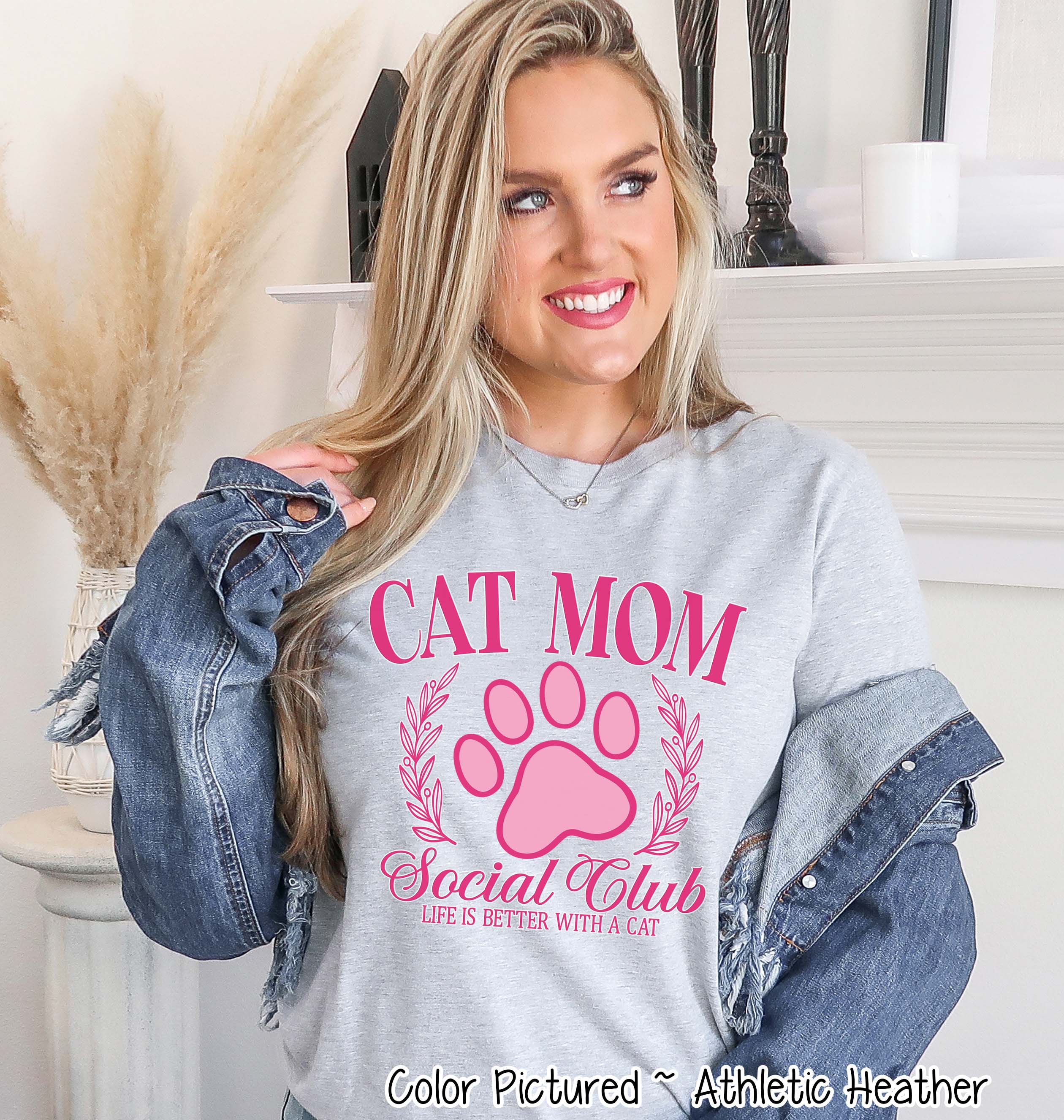 Cat Mom Pink Social Club Tee or Sweatshirt