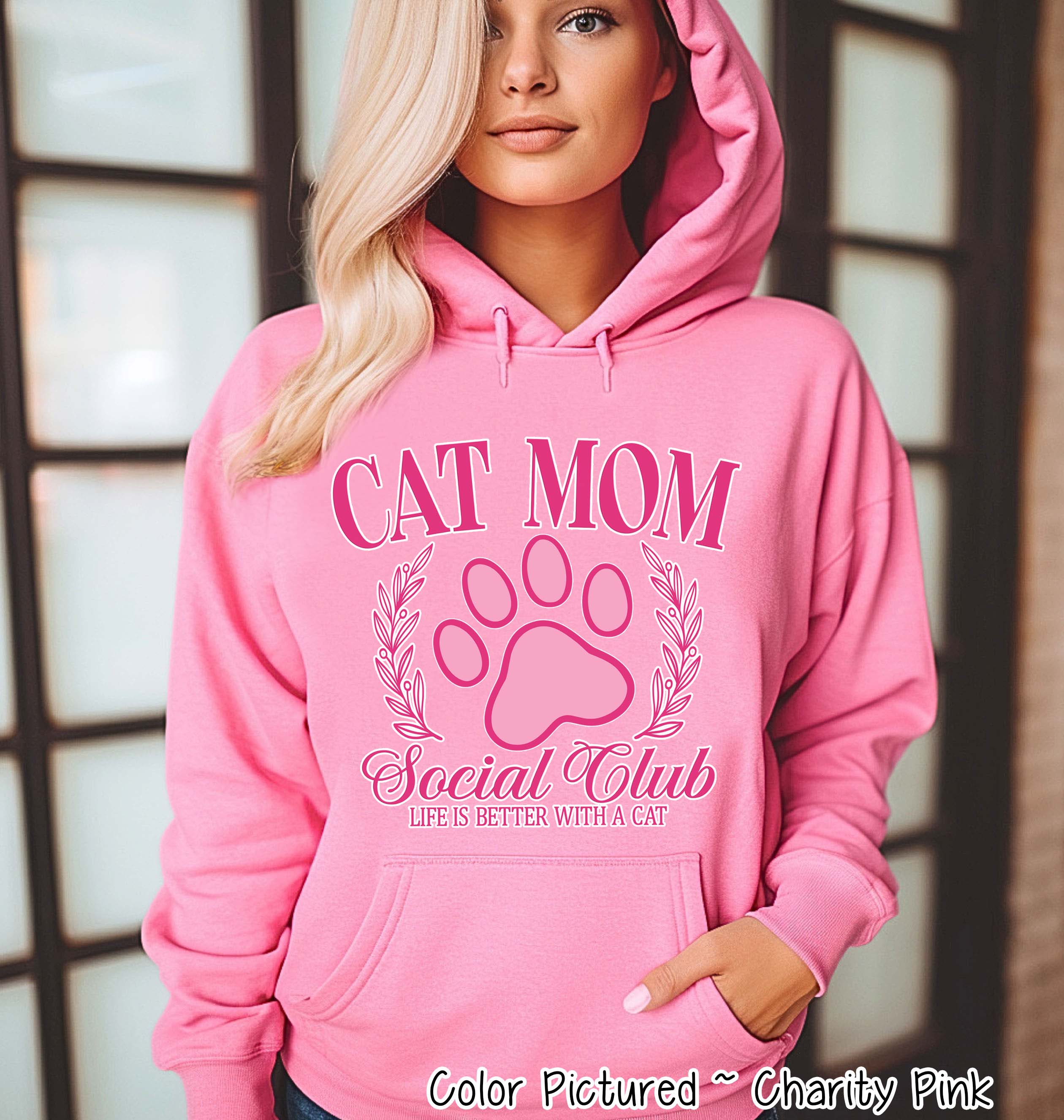 Cat Mom Pink Social Club Tee or Sweatshirt