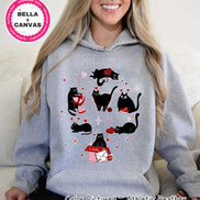 Mischievous Black Cat Valentine Tee or Sweatshirt