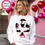 Mischievous Black Cat Valentine Tee or Sweatshirt