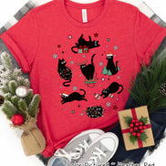 Mischievous Black Cat Christmas Tee or Sweatshirt