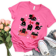 Cute Black Cat Valentine Tee or Sweatshirt