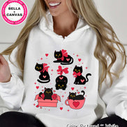 Cute Black Cat Valentine Tee or Sweatshirt