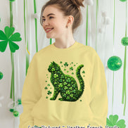 Lucky Shamrock Cat St Patricks Day Tee or Sweatshirt